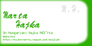 marta hajka business card